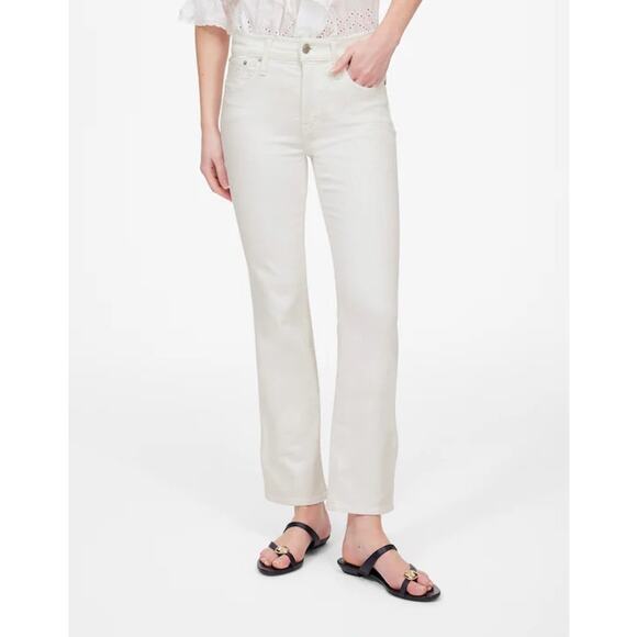 NWT Madewell Kick Out Crop Jeans In Pure White Size 33 - Picture 2 of 9